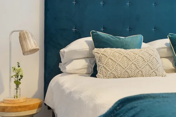A photo of a hotel bedroom
